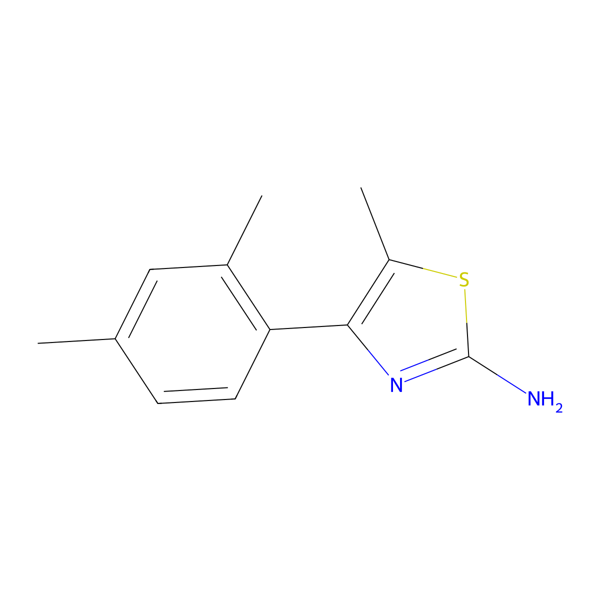 4-(2,4-Dimethylphenyl)-5-methyl-1,3-thiazol-2-amine molecular structure, CAS 438227-56-6
