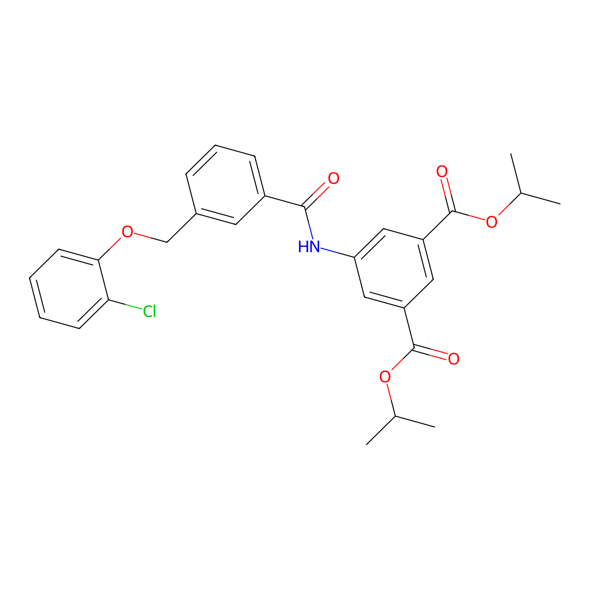 Diisopropyl 5-({3-[(2-chlorophenoxy)methyl]benzoyl}amino)isophthalate molecular structure, CAS 438227-68-0