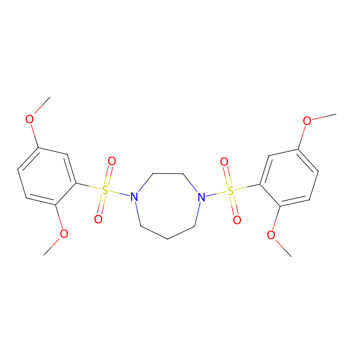1,4-Bis[(2,5-dimethoxyphenyl)sulfonyl]-1,4-diazepane molecular structure, CAS 438227-77-1