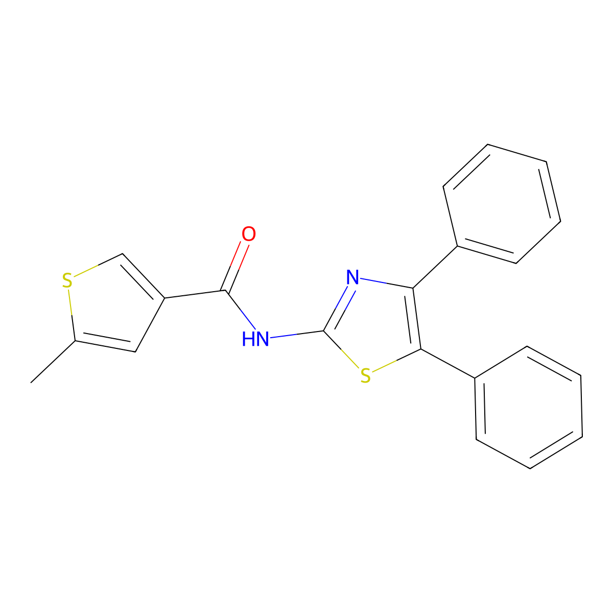 N-(4,5-diphenyl-1,3-thiazol-2-yl)-5-methylthiophene-3-carboxamide molecular structure, CAS 438227-85-1
