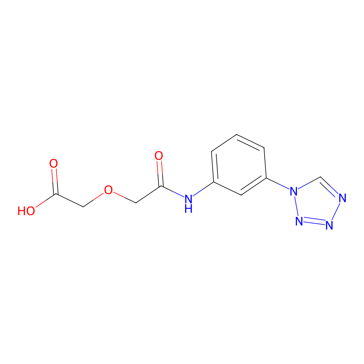 2-[2-Oxo-2-[3-(tetrazol-1-yl)anilino]ethoxy]acetic acid molecular structure, CAS 438228-04-7