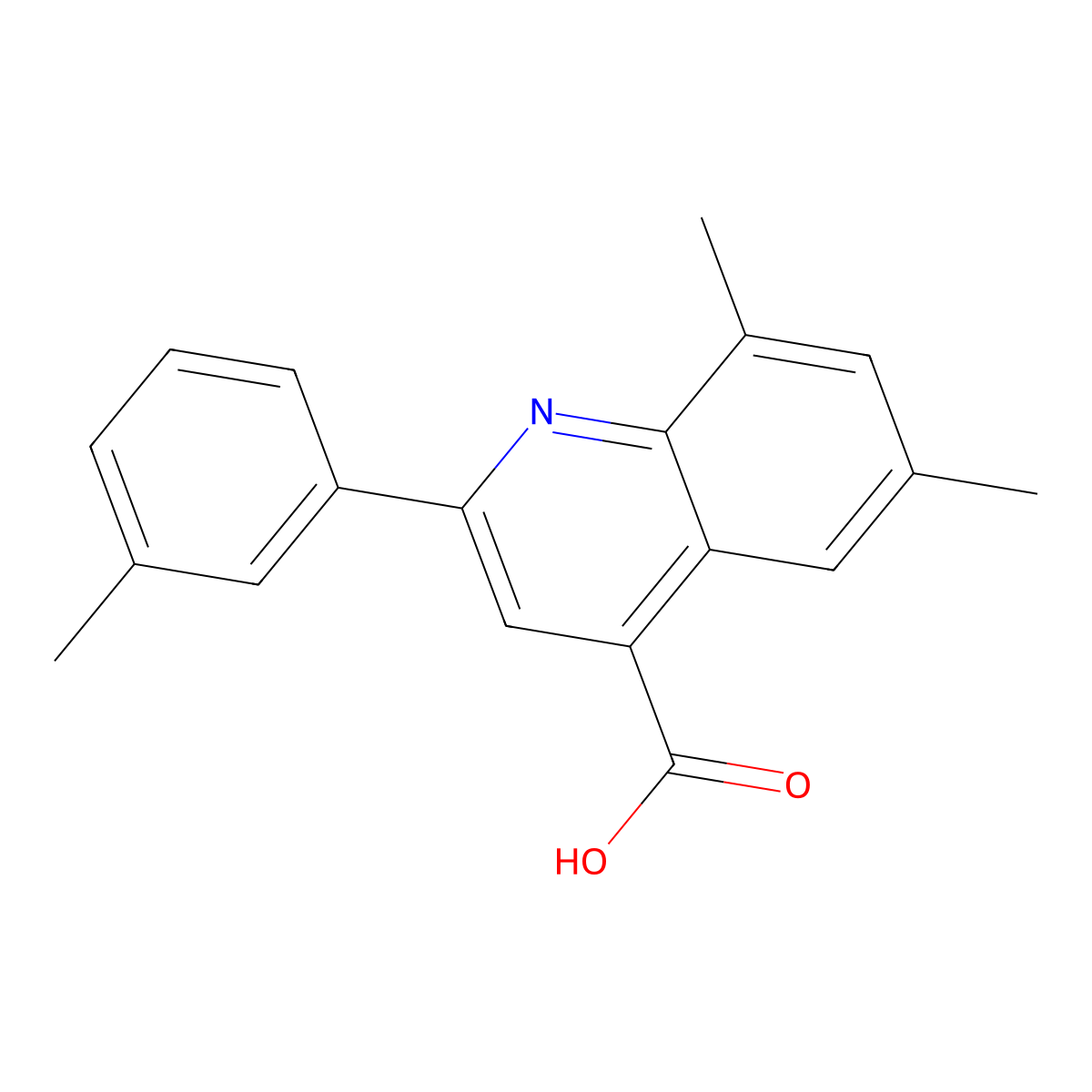 6,8-Dimethyl-2-(3-methylphenyl)quinoline-4-carboxylic acid molecular structure, CAS 438228-13-8