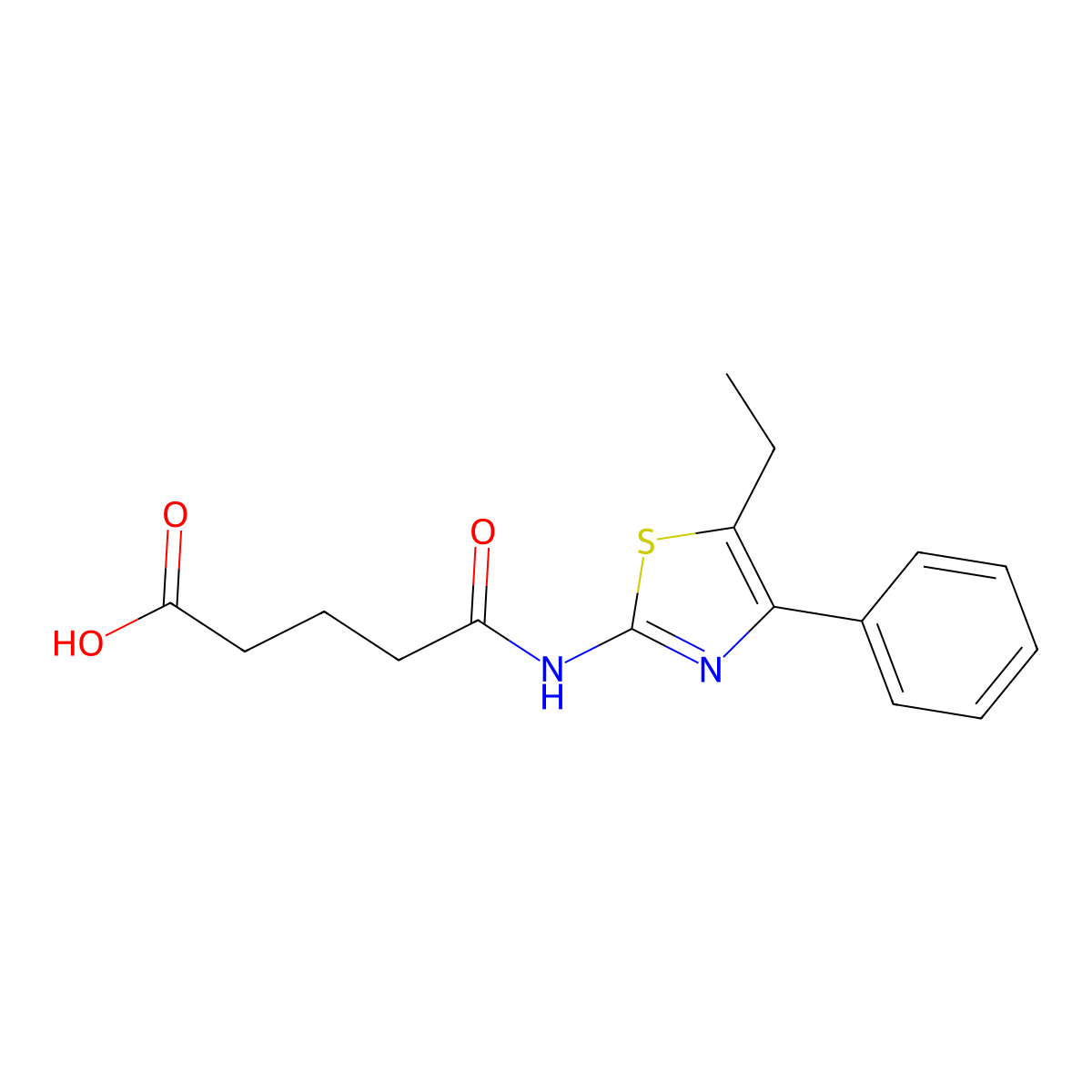 5-[(5-Ethyl-4-phenyl-1,3-thiazol-2-yl)amino]-5-oxopentanoic acid molecular structure, CAS 438228-15-0