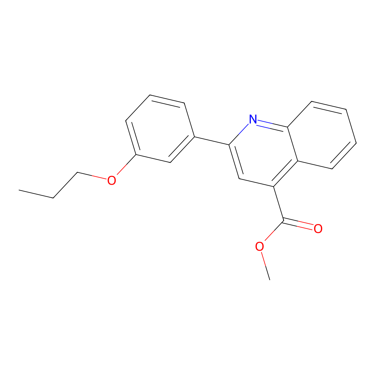 Methyl 2-(3-propoxyphenyl)quinoline-4-carboxylate molecular structure, CAS 438228-28-5