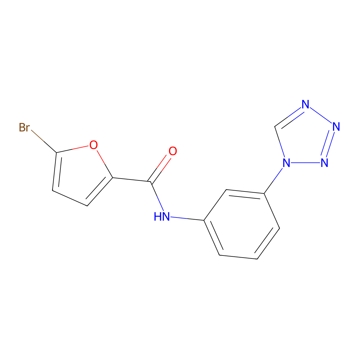 5-bromo-N-[3-(1H-tetrazol-1-yl)phenyl]furan-2-carboxamide molecular structure, CAS 438228-33-2