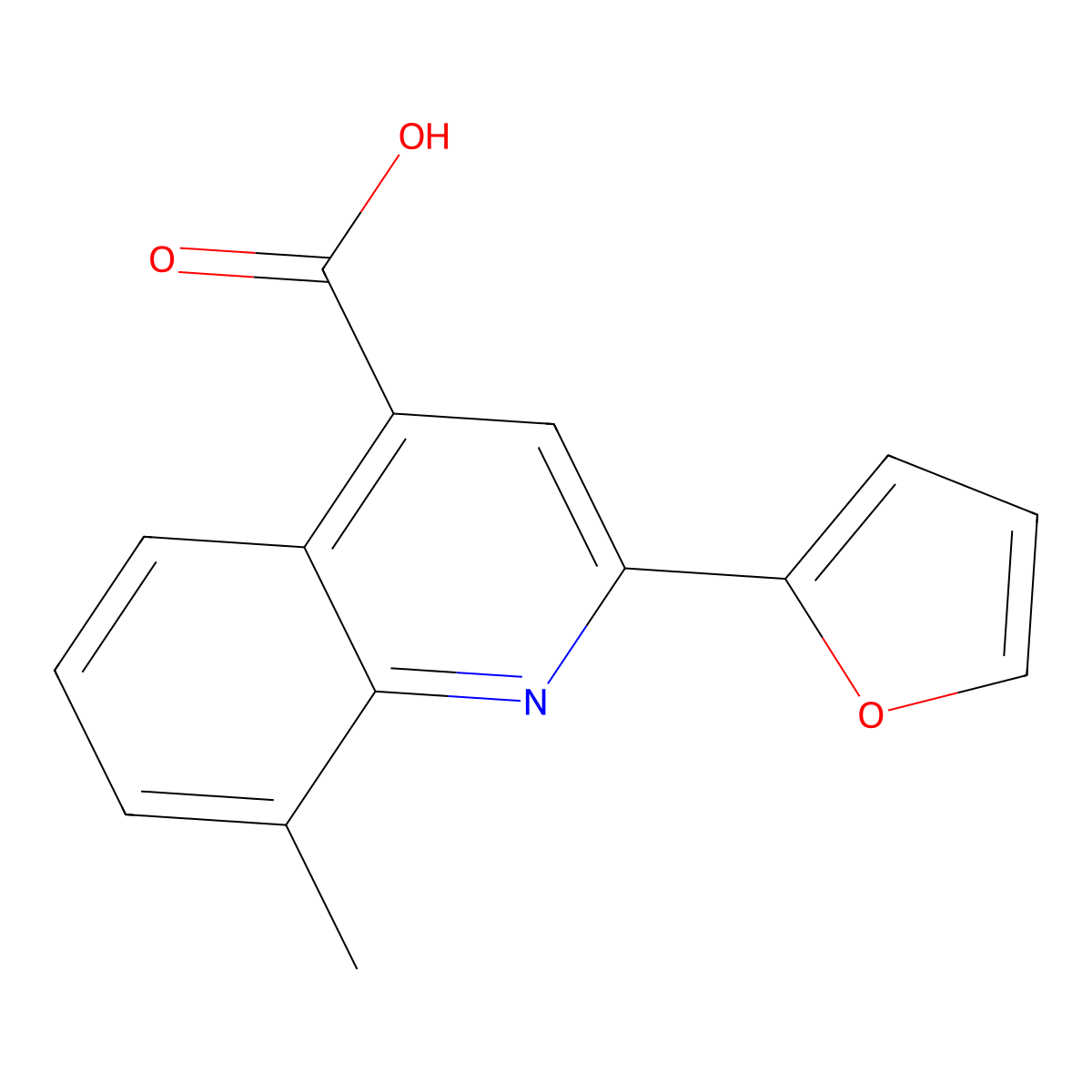 2-(2-Furyl)-8-methylquinoline-4-carboxylic acid molecular structure, CAS 438228-40-1