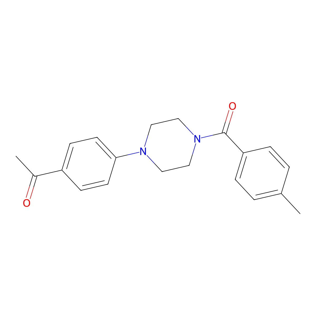 1-[4-[4-(4-Methylbenzoyl)piperazin-1-yl]phenyl]ethanone molecular structure, CAS 438228-45-6