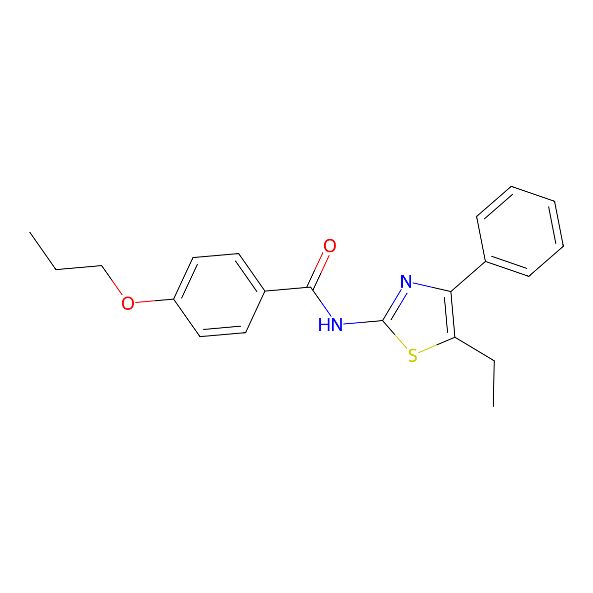 N-(5-ethyl-4-phenyl-1,3-thiazol-2-yl)-4-propoxybenzamide molecular structure, CAS 438228-46-7