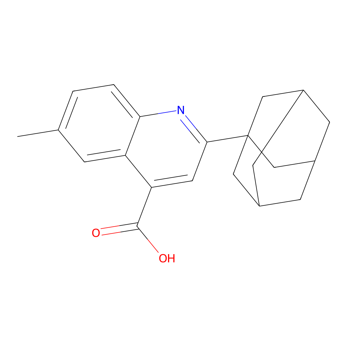 2-Adamantanyl-6-methylquinoline-4-carboxylic acid molecular structure, CAS 438228-64-9