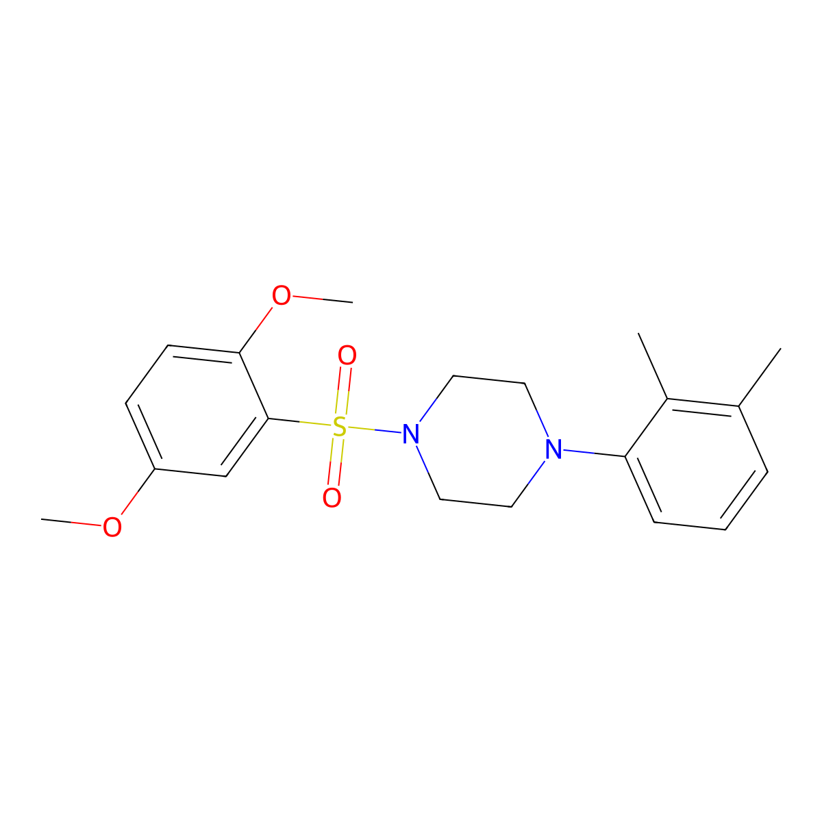 1-(2,5-Dimethoxybenzenesulfonyl)-4-(2,3-dimethylphenyl)piperazine molecular structure, CAS 438228-66-1