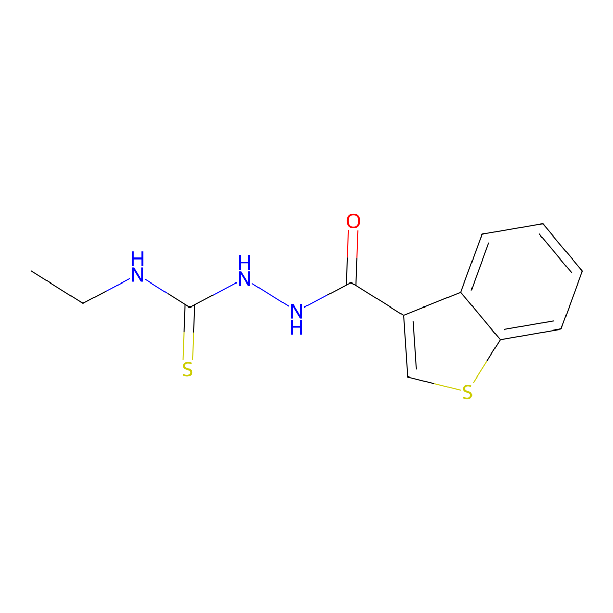 1-(1-Benzothiophene-3-carbonylamino)-3-ethylthiourea molecular structure, CAS 438228-78-5