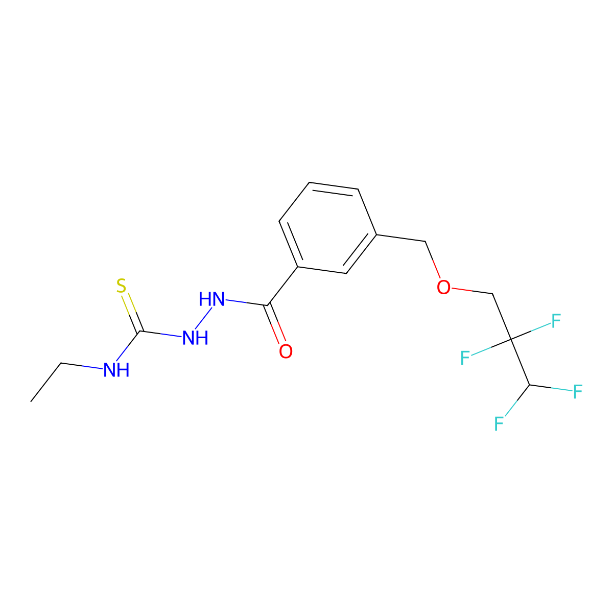 1-Ethyl-3-[[3-(2,2,3,3-tetrafluoropropoxymethyl)benzoyl]amino]thiourea molecular structure, CAS 438228-82-1