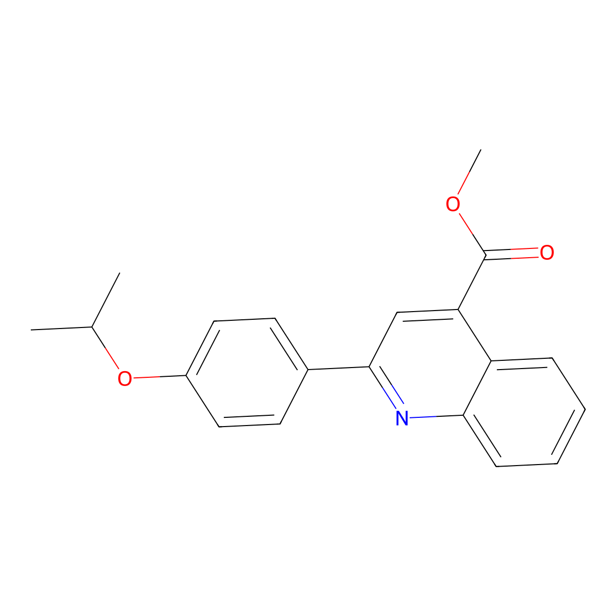 Methyl 2-[4-(methylethoxy)phenyl]quinoline-4-carboxylate molecular structure, CAS 438228-90-1