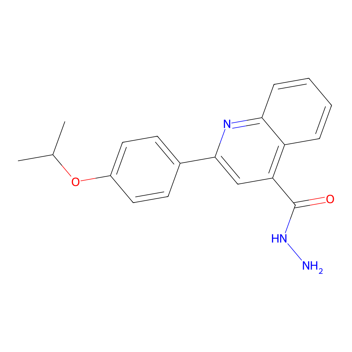 2-(4-Isopropoxyphenyl)quinoline-4-carbohydrazide molecular structure, CAS 438228-91-2