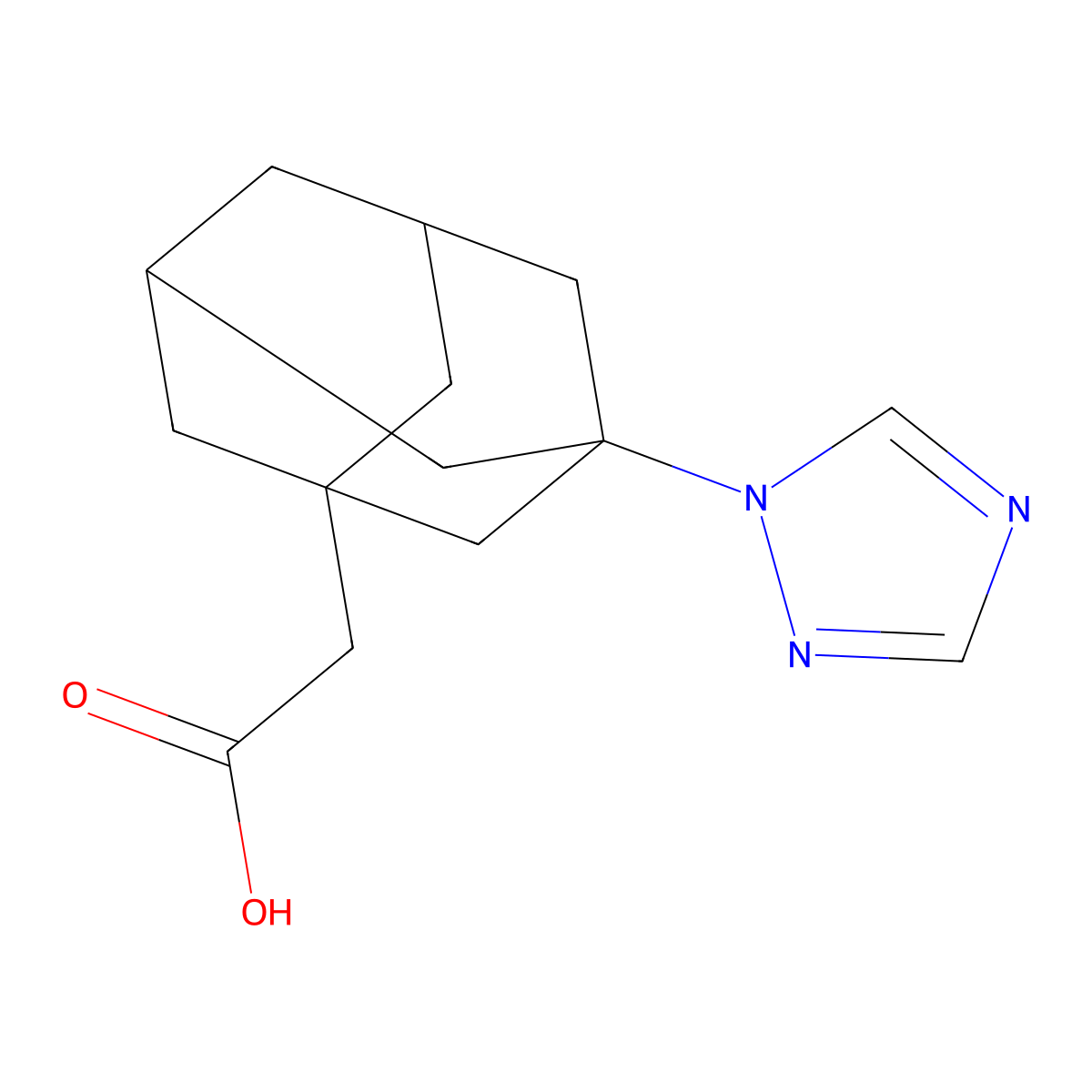 (3-[1,2,4]Triazol-1-yl-adamantan-1-yl)-acetic acid molecular structure, CAS 438229-01-7