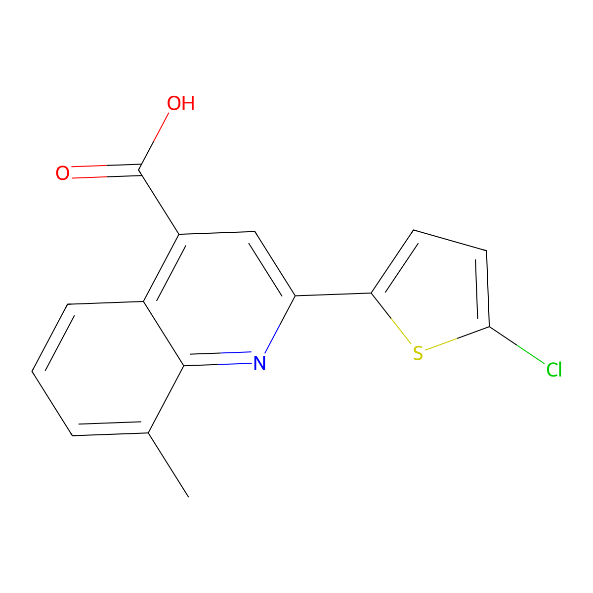 2-(5-Chlorothiophen-2-yl)-8-methylquinoline-4-carboxylic acid molecular structure, CAS 438229-02-8