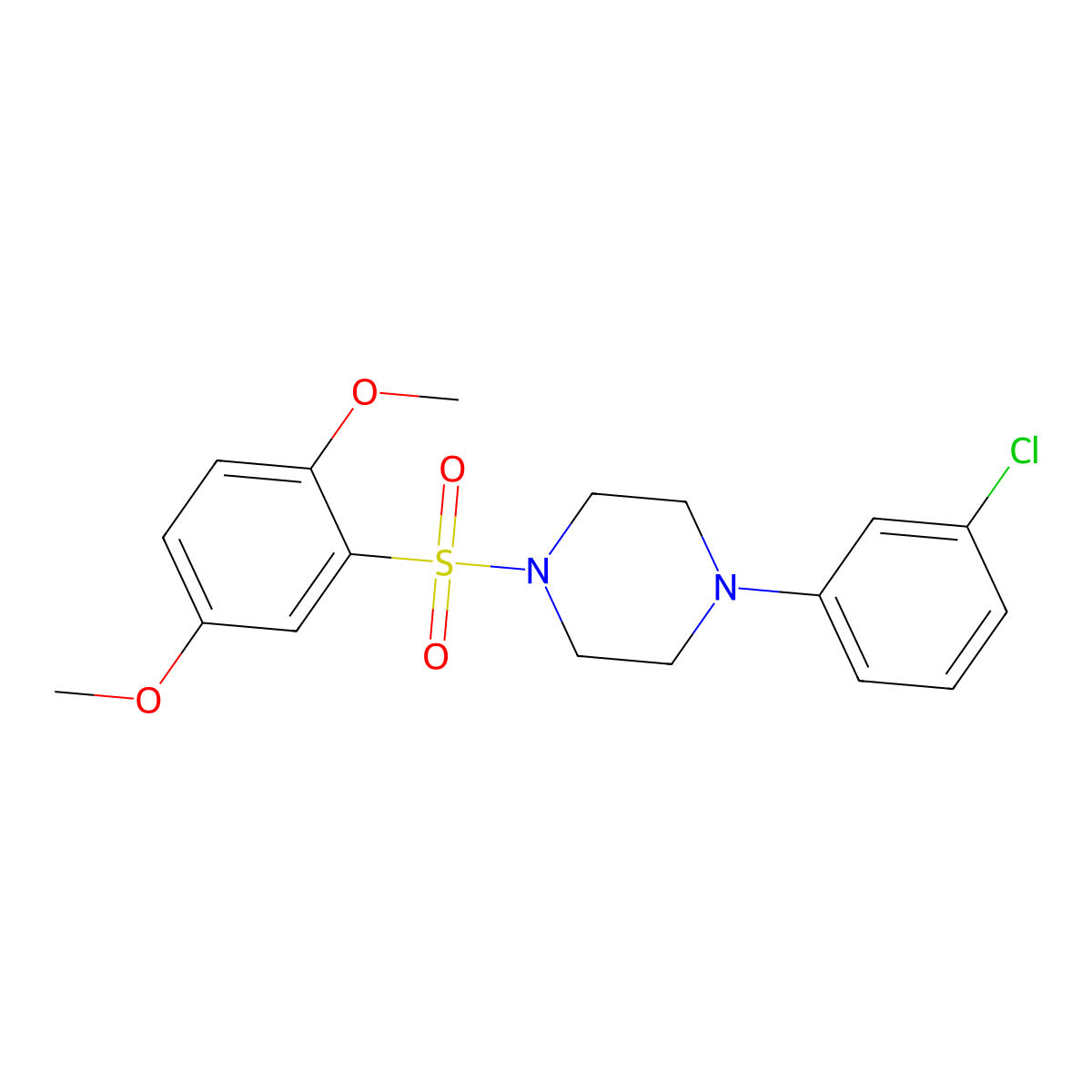 1-(3-Chlorophenyl)-4-[(2,5-dimethoxyphenyl)sulfonyl]piperazine molecular structure, CAS 438229-08-4