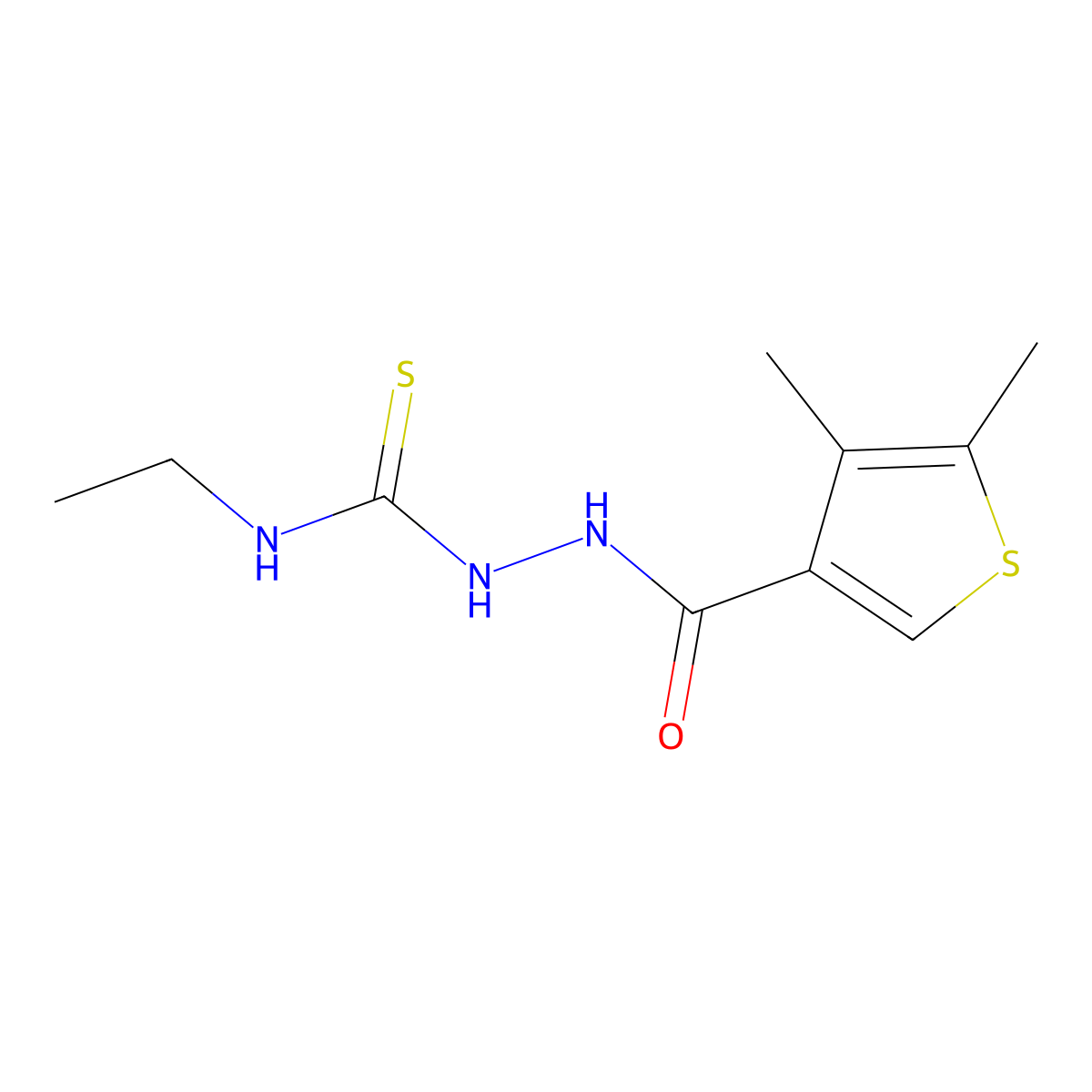1-[(4,5-Dimethylthiophene-3-carbonyl)amino]-3-ethylthiourea molecular structure, CAS 438229-13-1