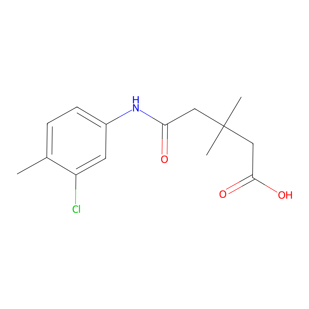 5-(3-Chloro-4-methylanilino)-3,3-dimethyl-5-oxopentanoic acid molecular structure, CAS 438229-18-6