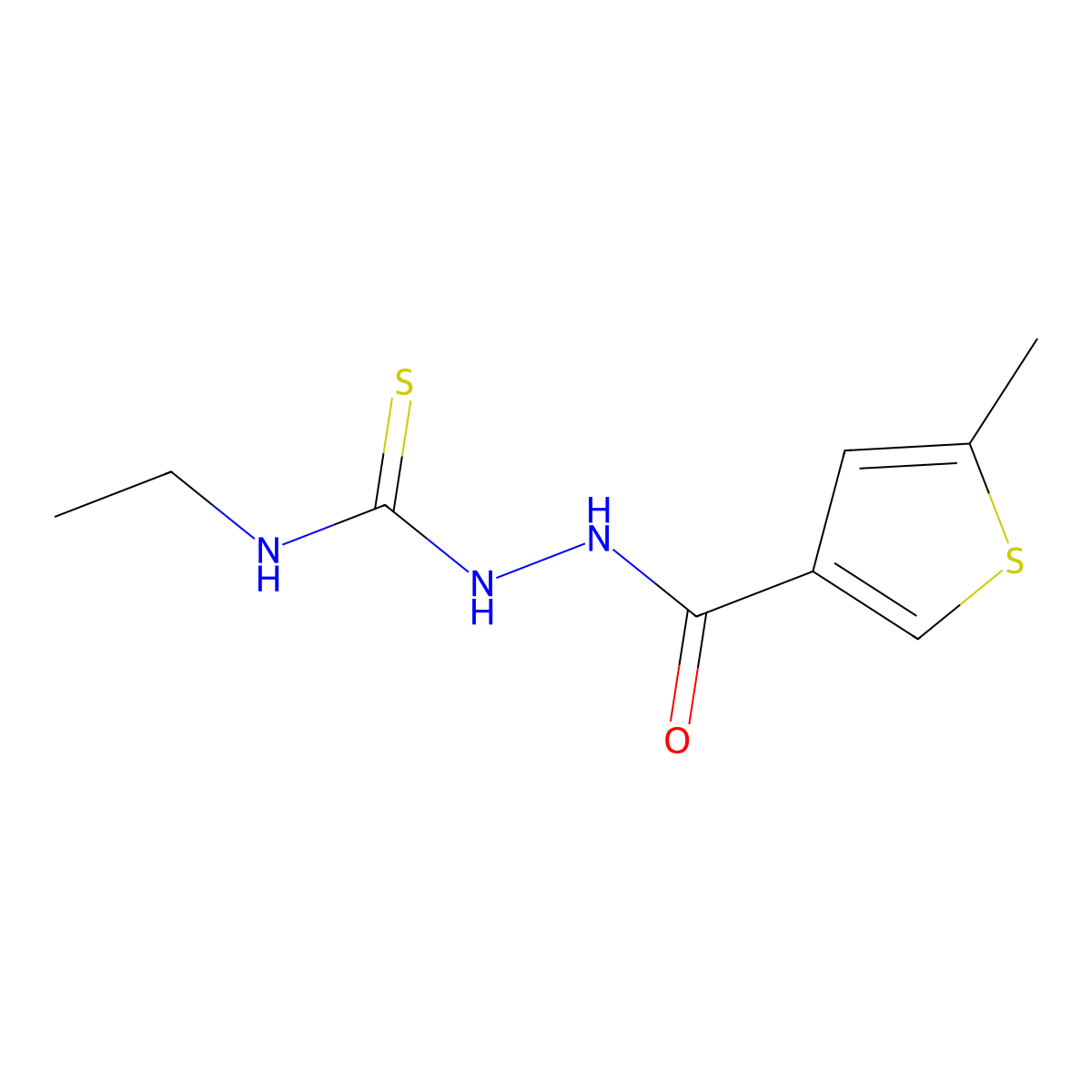 1-Ethyl-3-[(5-methylthiophene-3-carbonyl)amino]thiourea molecular structure, CAS 438229-19-7