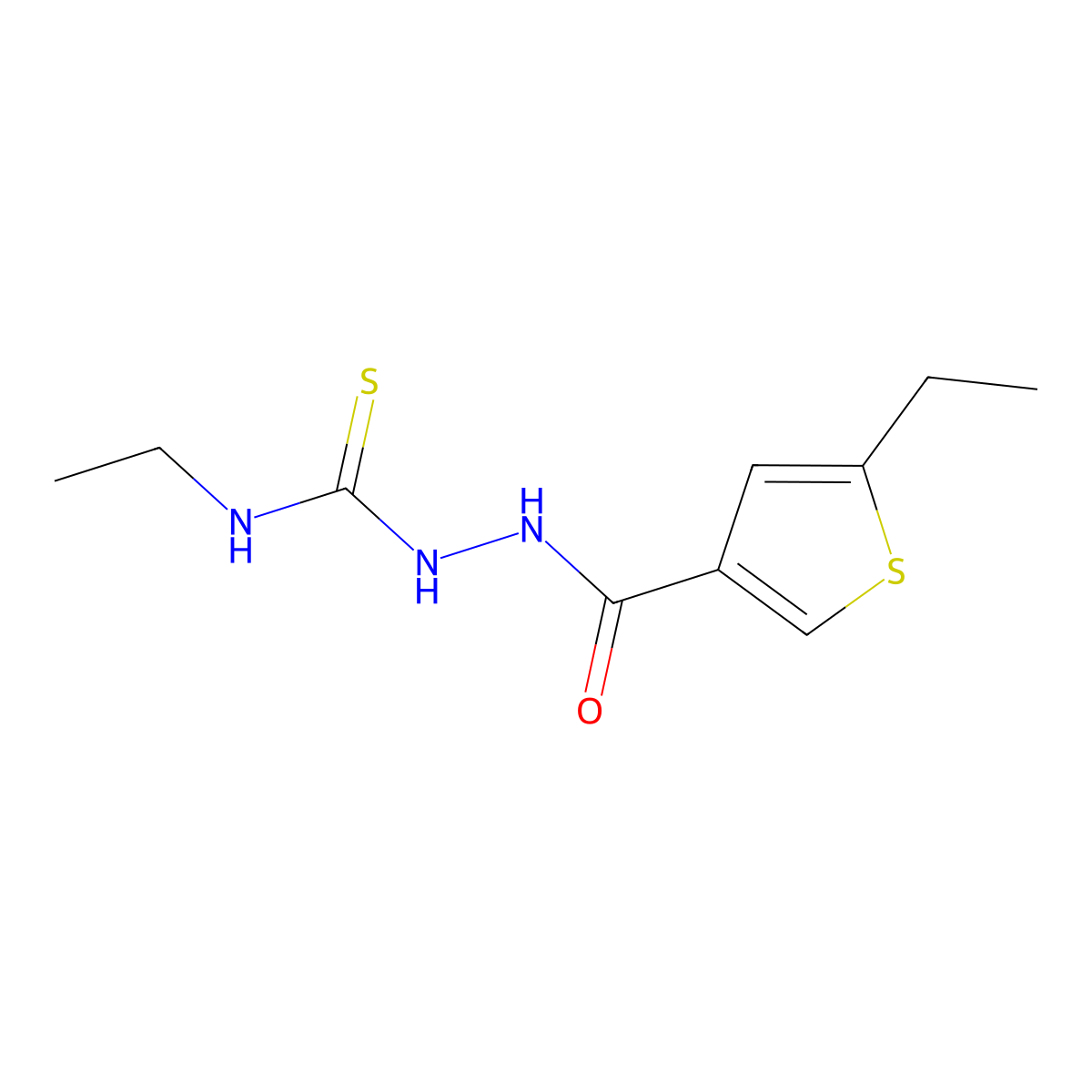 1-Ethyl-3-[(5-ethylthiophene-3-carbonyl)amino]thiourea molecular structure, CAS 438229-24-4