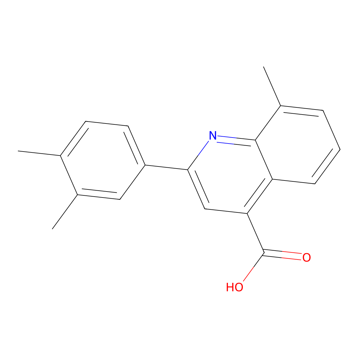2-(3,4-Dimethylphenyl)-8-methylquinoline-4-carboxylic acid molecular structure, CAS 438229-29-9