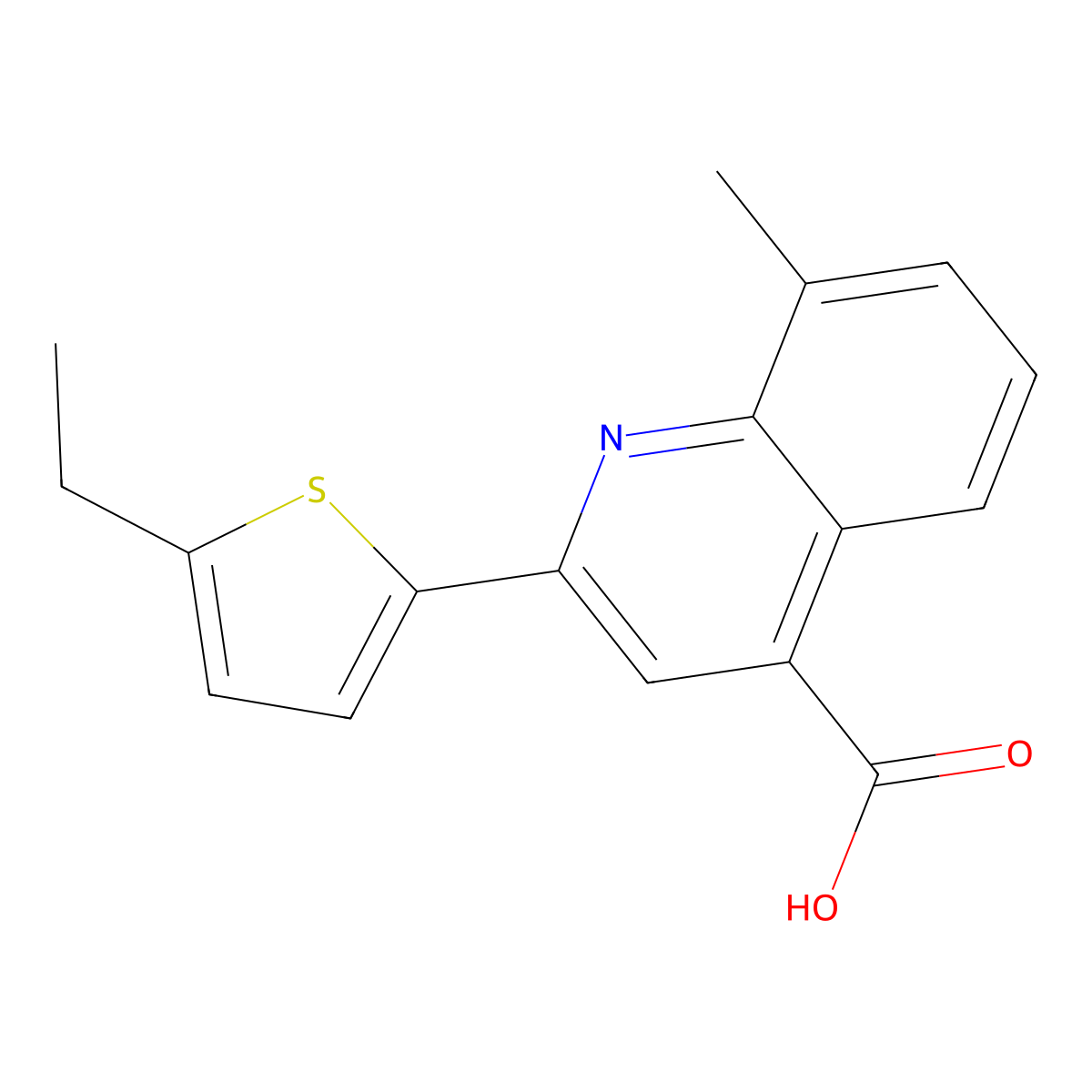 2-(5-Ethylthien-2-yl)-8-methylquinoline-4-carboxylic acid molecular structure, CAS 438229-38-0