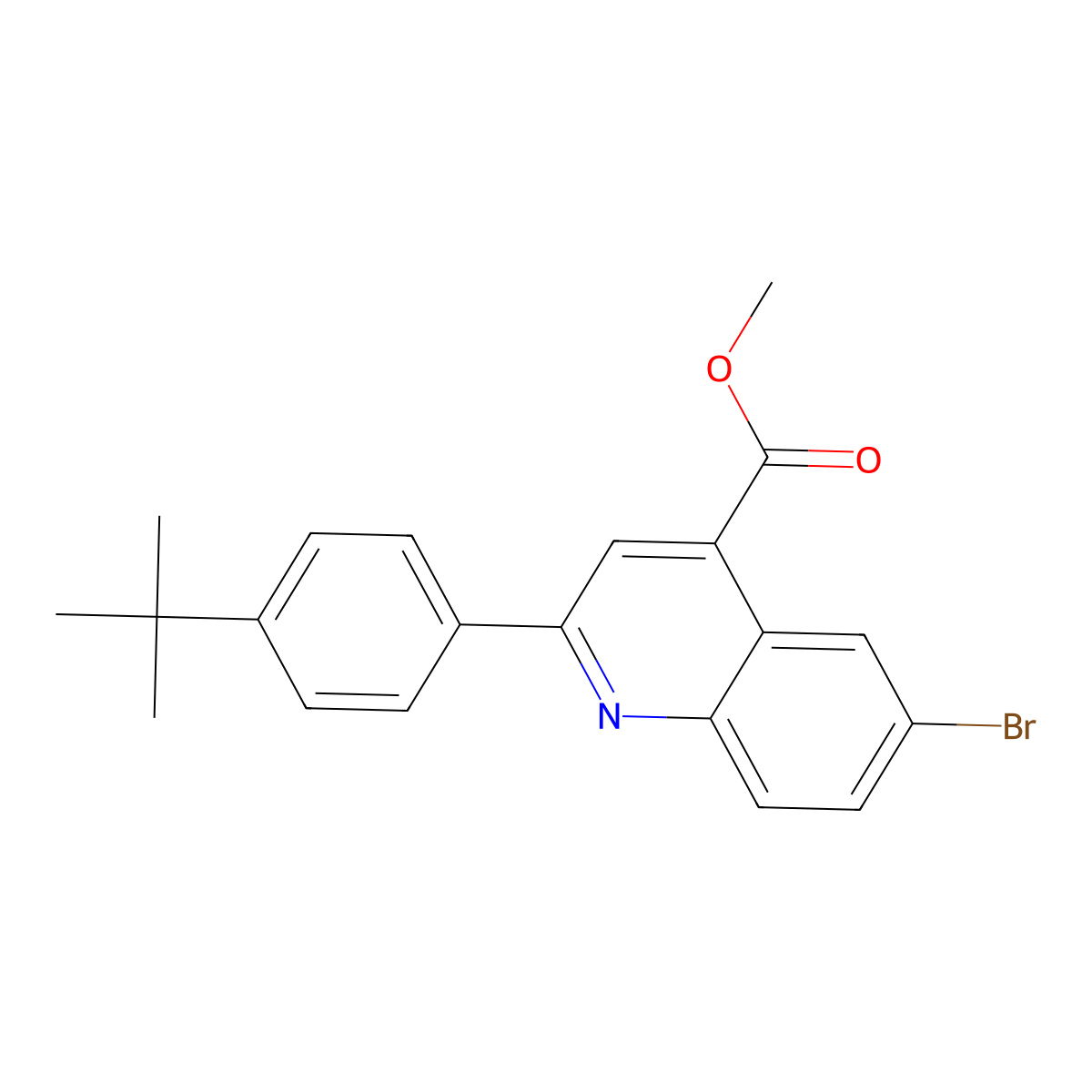 Methyl 6-bromo-2-(4-tert-butylphenyl)quinoline-4-carboxylate molecular structure, CAS 438229-44-8