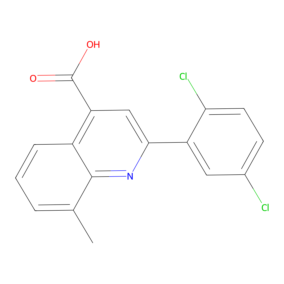 2-(2,5-Dichlorophenyl)-8-methylquinoline-4-carboxylic acid molecular structure, CAS 438229-51-7