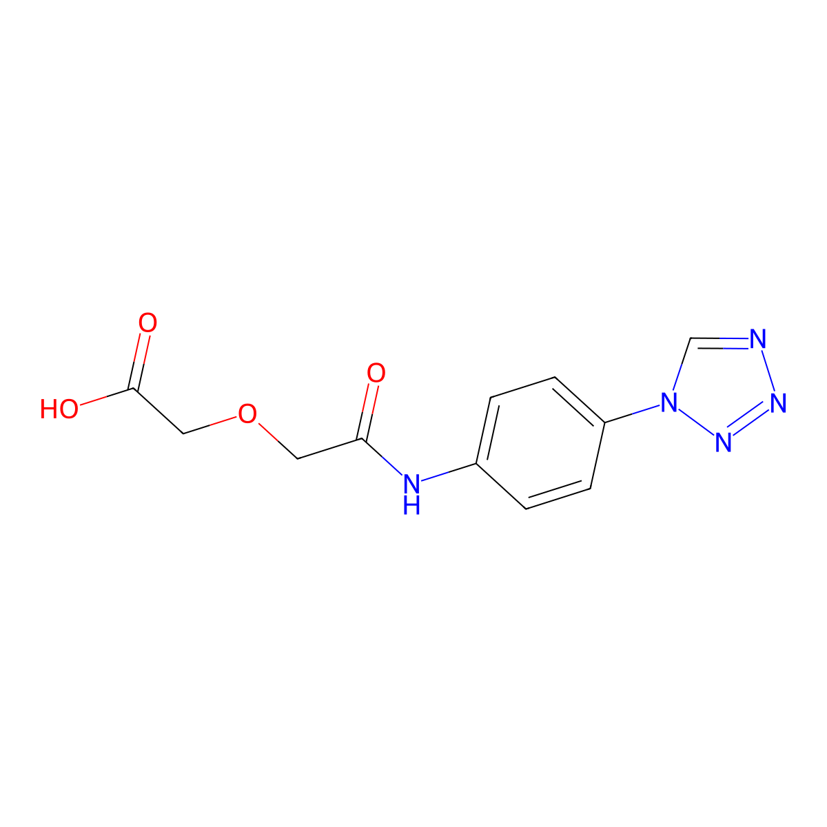 (2-oxo-2-{[4-(1H-tetrazol-1-yl)phenyl]amino}ethoxy)acetic acid molecular structure, CAS 438229-53-9