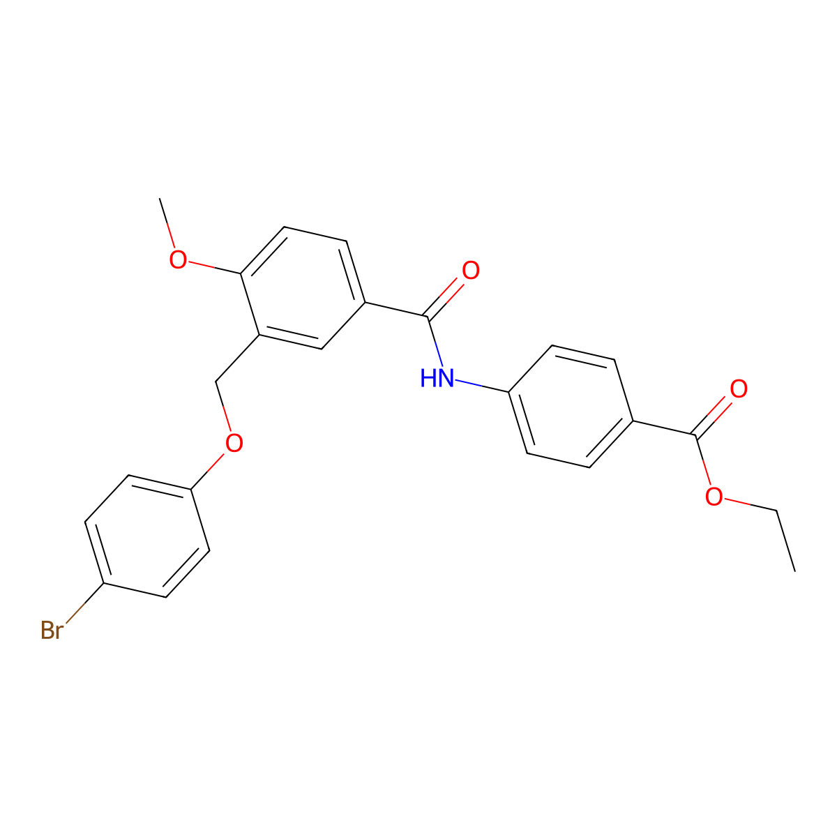 Ethyl 4-({3-[(4-bromophenoxy)methyl]-4-methoxybenzoyl}amino)benzoate molecular structure, CAS 438229-76-6