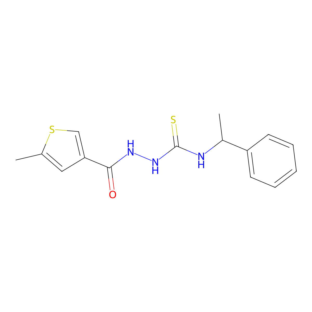 1-[(5-Methylthiophene-3-carbonyl)amino]-3-(1-phenylethyl)thiourea molecular structure, CAS 438229-94-8
