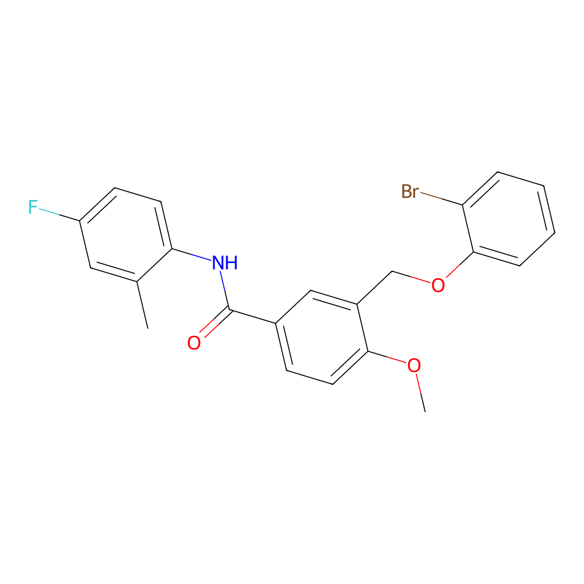 3-[(2-bromophenoxy)methyl]-N-(4-fluoro-2-methylphenyl)-4-methoxybenzamide molecular structure, CAS 438229-95-9