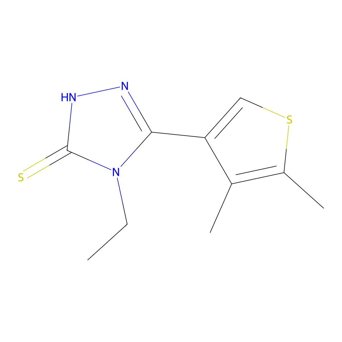 5-(4,5-Dimethylthiophen-3-yl)-4-ethyl-2,4-dihydro-3H-1,2,4-triazole-3-thione molecular structure, CAS 438229-96-0