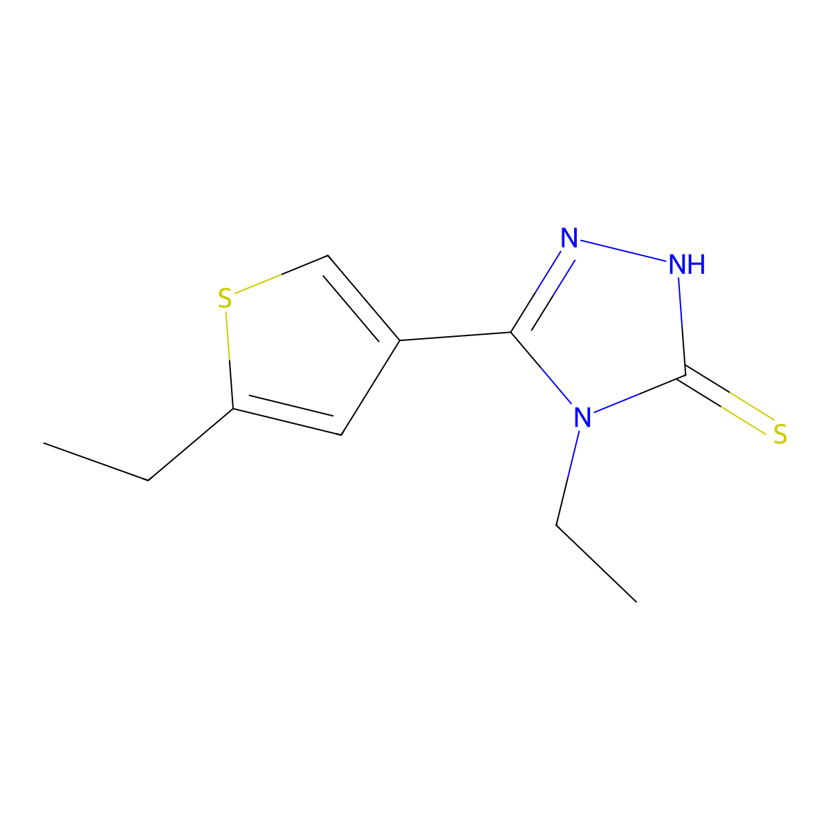 4-ethyl-5-(5-ethylthien-3-yl)-4H-1,2,4-triazole-3-thiol molecular structure, CAS 438230-04-7