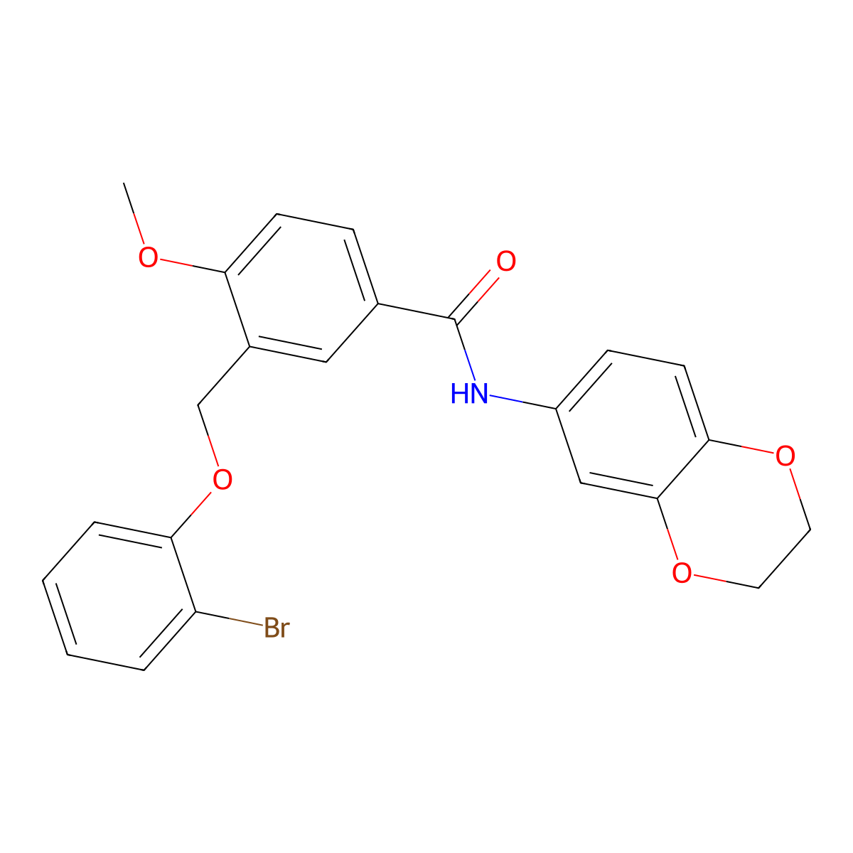 3-[(2-bromophenoxy)methyl]-N-(2,3-dihydro-1,4-benzodioxin-6-yl)-4-methoxybenzamide molecular structure, CAS 438230-27-4