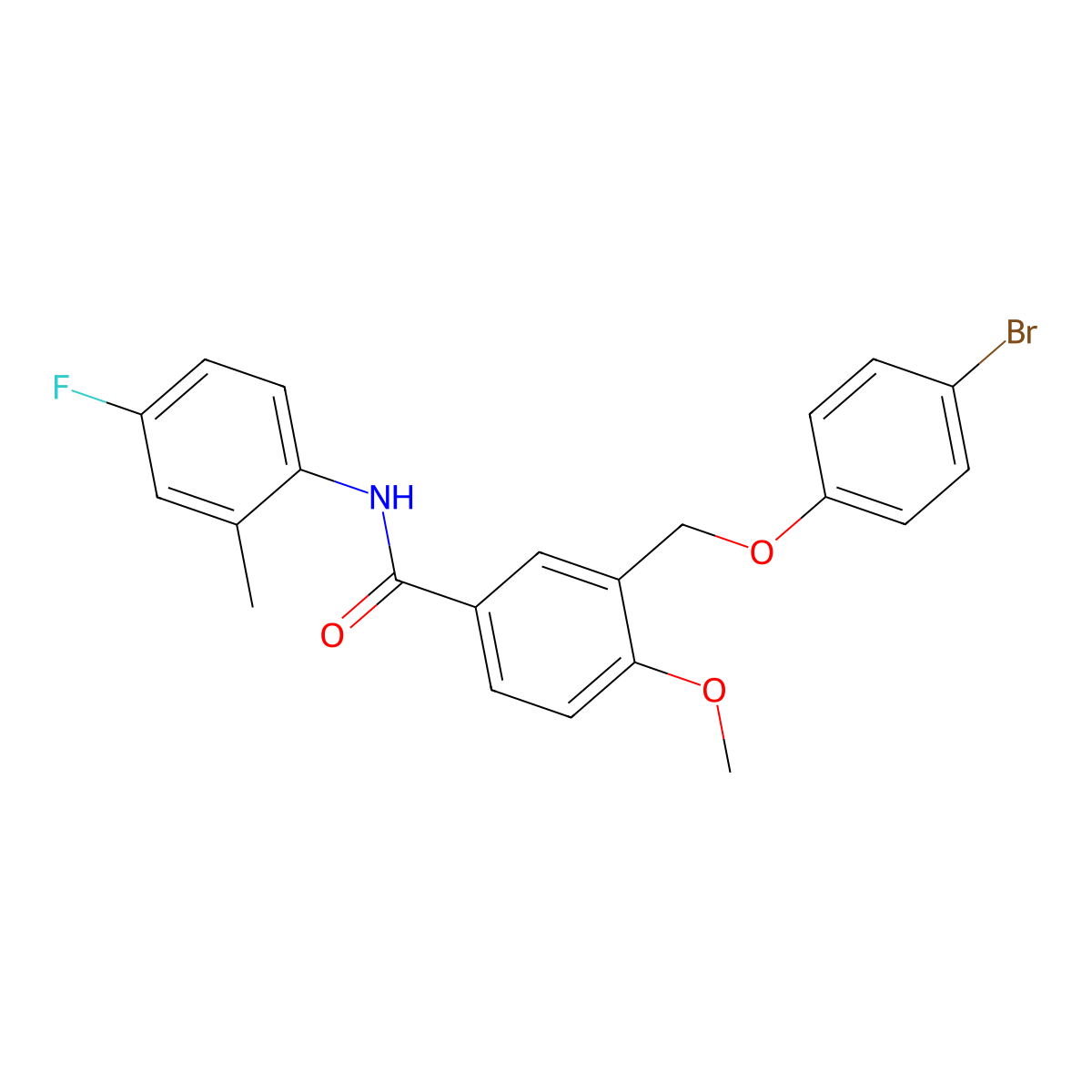 3-[(4-bromophenoxy)methyl]-N-(4-fluoro-2-methylphenyl)-4-methoxybenzamide molecular structure, CAS 438230-30-9