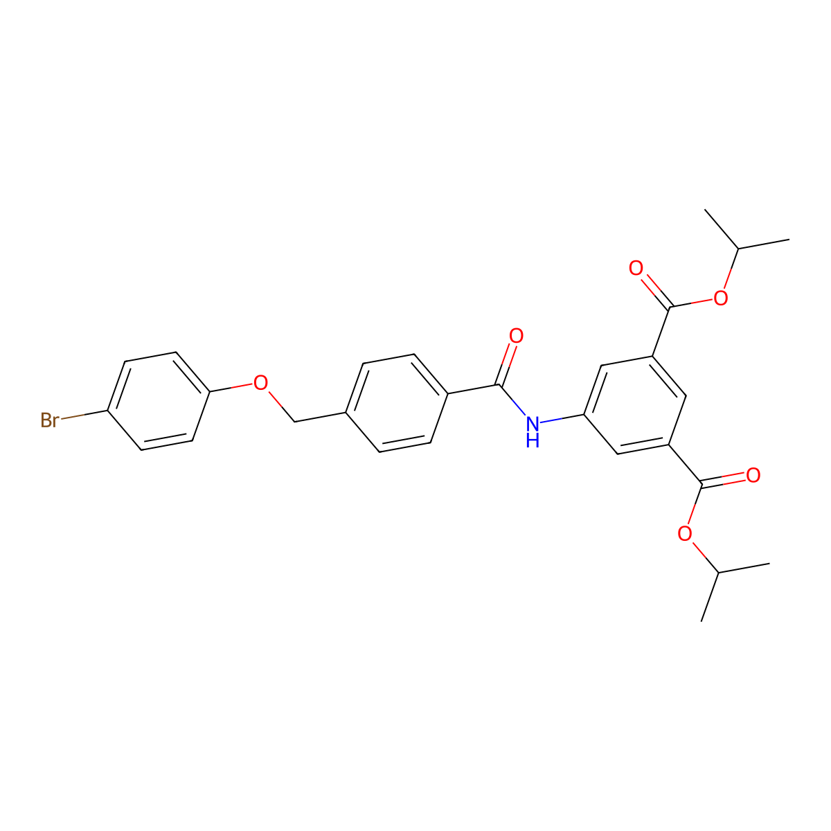 Diisopropyl 5-({4-[(4-bromophenoxy)methyl]benzoyl}amino)isophthalate molecular structure, CAS 438230-39-8