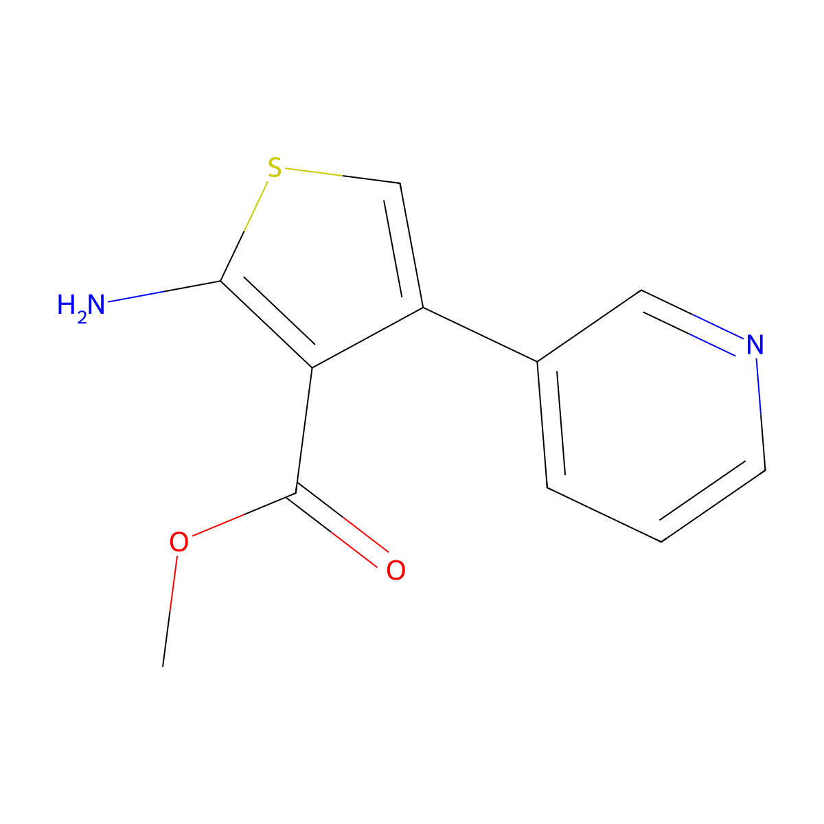Methyl 2-amino-4-pyridin-3-ylthiophene-3-carboxylate molecular structure, CAS 438230-48-9