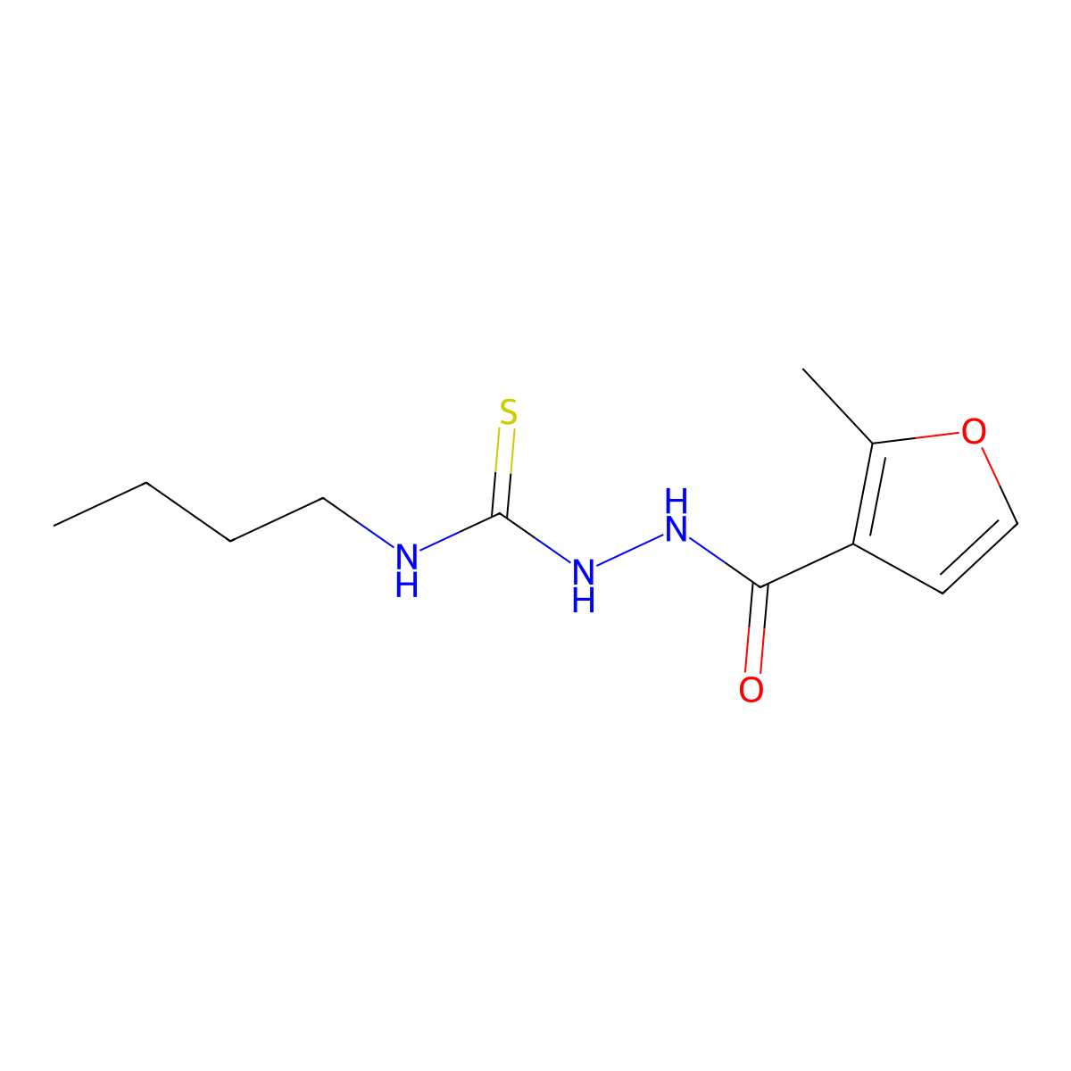 N-butyl-2-(2-methyl-3-furoyl)hydrazinecarbothioamide molecular structure, CAS 438230-60-5