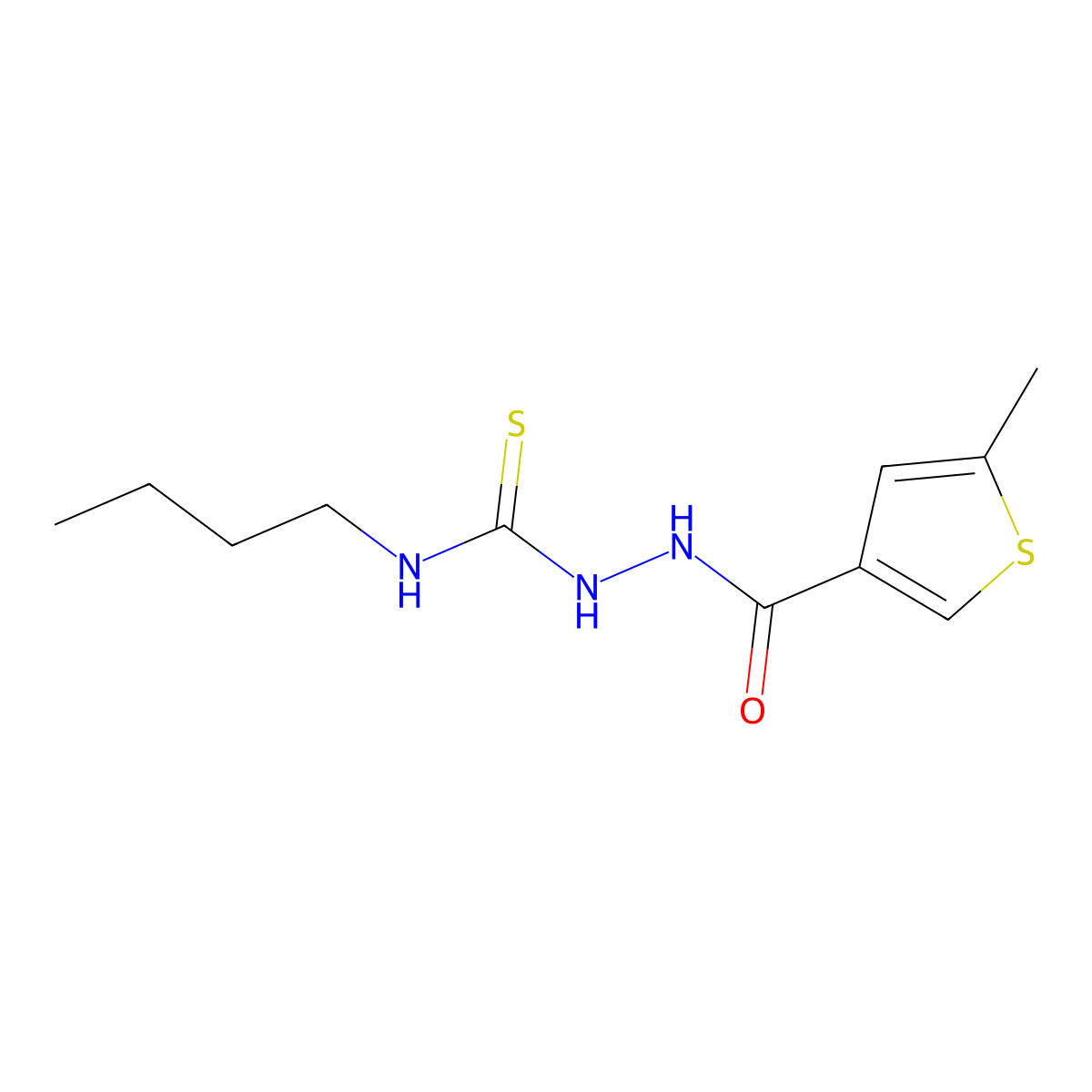 1-Butyl-3-[(5-methylthiophene-3-carbonyl)amino]thiourea molecular structure, CAS 438230-61-6