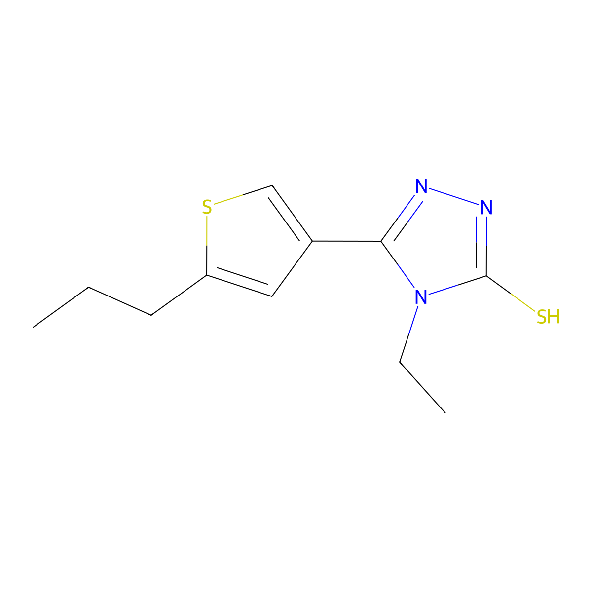 4-ethyl-5-(5-propylthien-3-yl)-4H-1,2,4-triazole-3-thiol molecular structure, CAS 438230-64-9