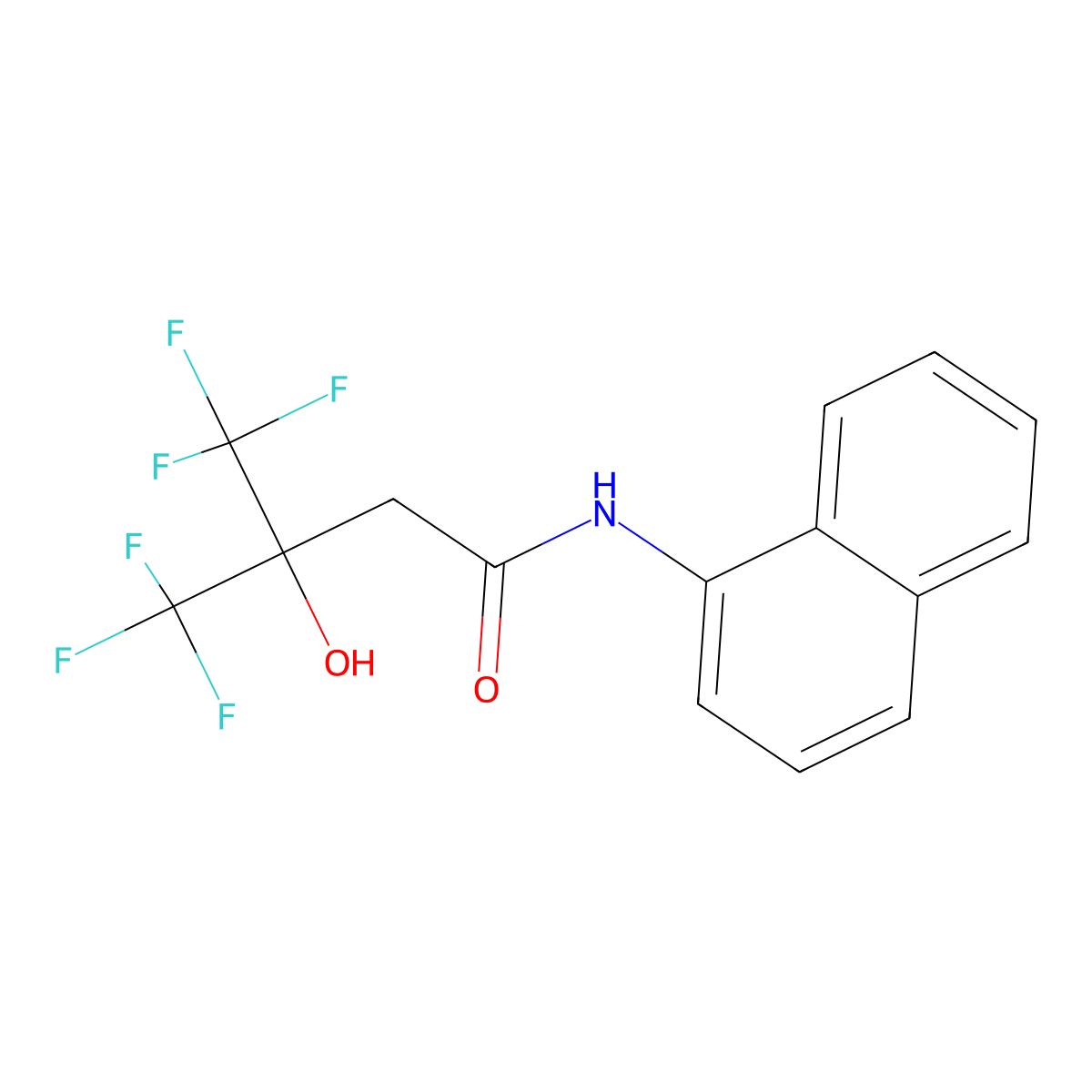 4,4,4-Trifluoro-3-hydroxy-N-1-naphthalenyl-3-(trifluoromethyl)butanamide molecular structure, CAS 438230-76-3