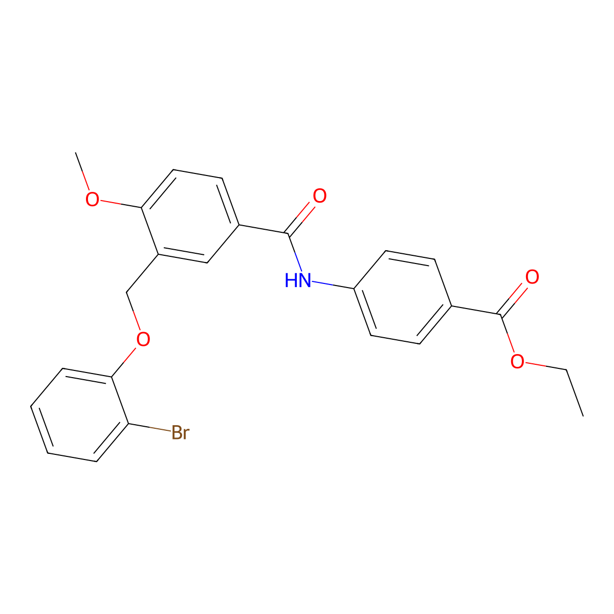 Ethyl 4-({3-[(2-bromophenoxy)methyl]-4-methoxybenzoyl}amino)benzoate molecular structure, CAS 438230-84-3