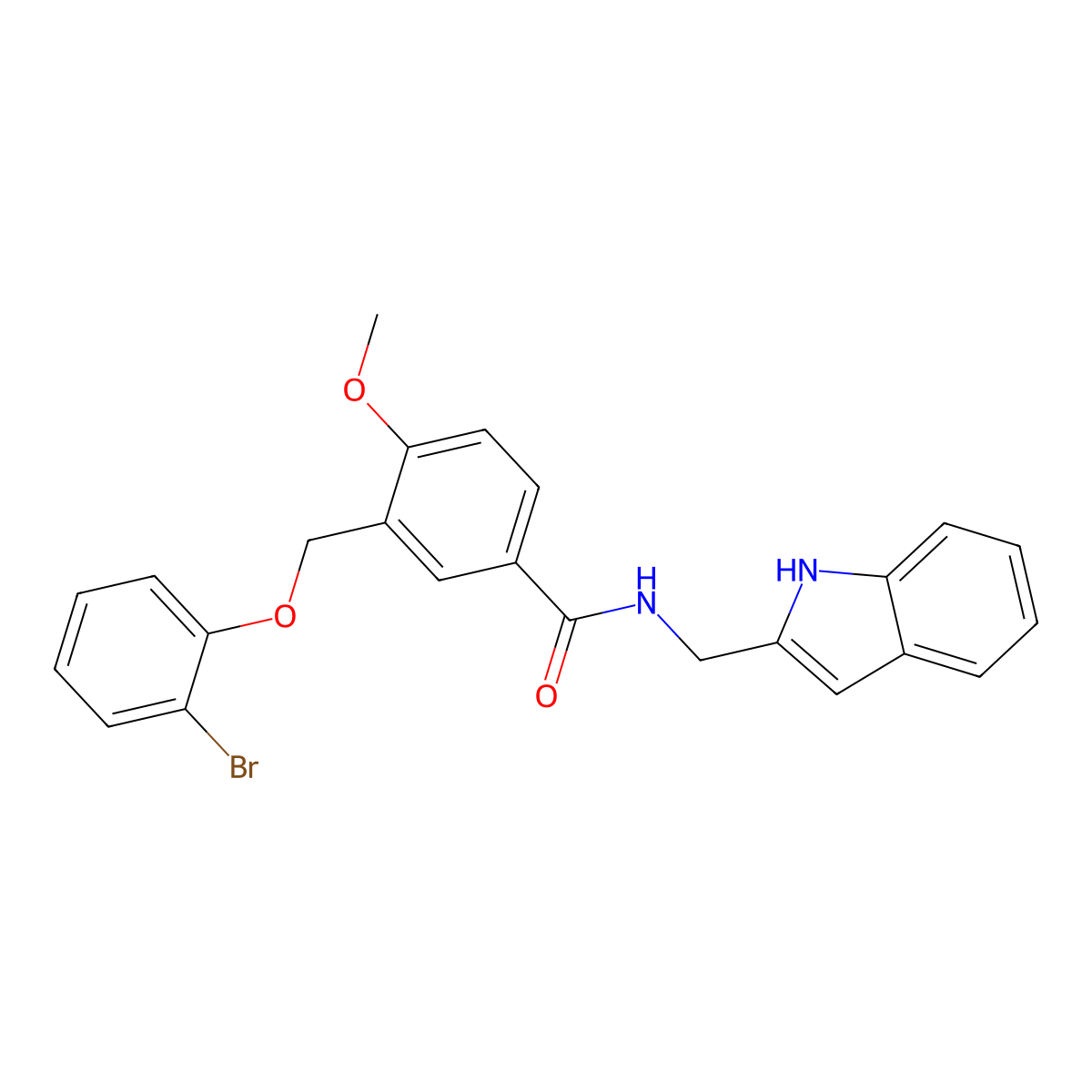 3-[(2-bromophenoxy)methyl]-N-(1H-indol-2-ylmethyl)-4-methoxybenzamide molecular structure, CAS 438230-90-1