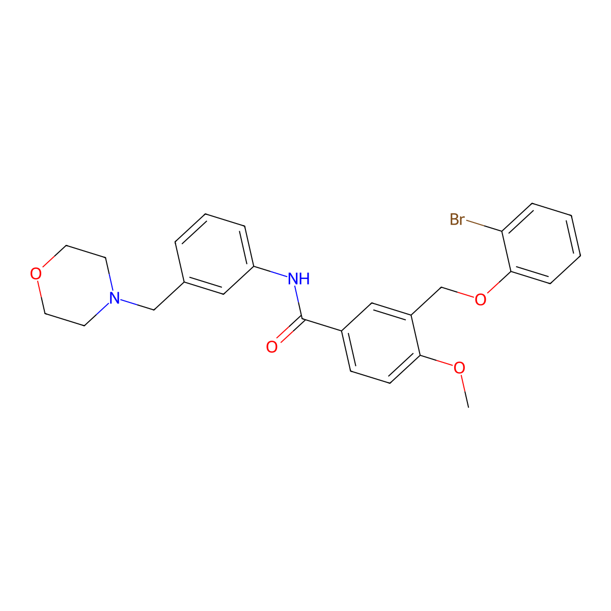 3-[(2-bromophenoxy)methyl]-4-methoxy-N-[3-(morpholin-4-ylmethyl)phenyl]benzamide molecular structure, CAS 438230-96-7