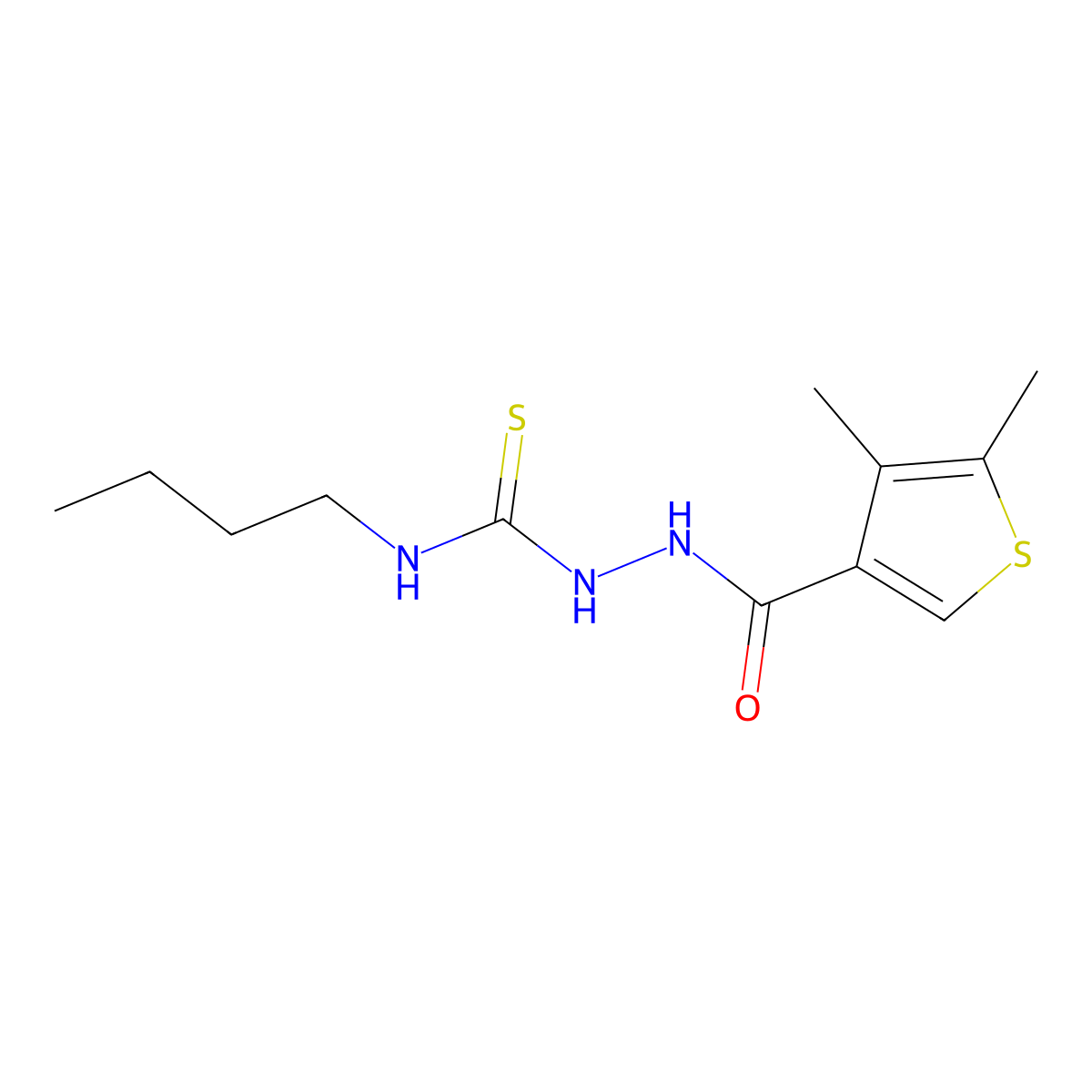 1-Butyl-3-[[(4,5-dimethyl-3-thiophenyl)-oxomethyl]amino]thiourea molecular structure, CAS 438231-01-7