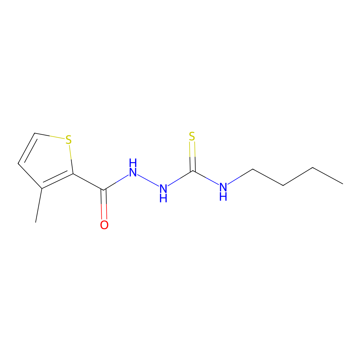 1-Butyl-3-[(3-methylthiophene-2-carbonyl)amino]thiourea molecular structure, CAS 438231-02-8