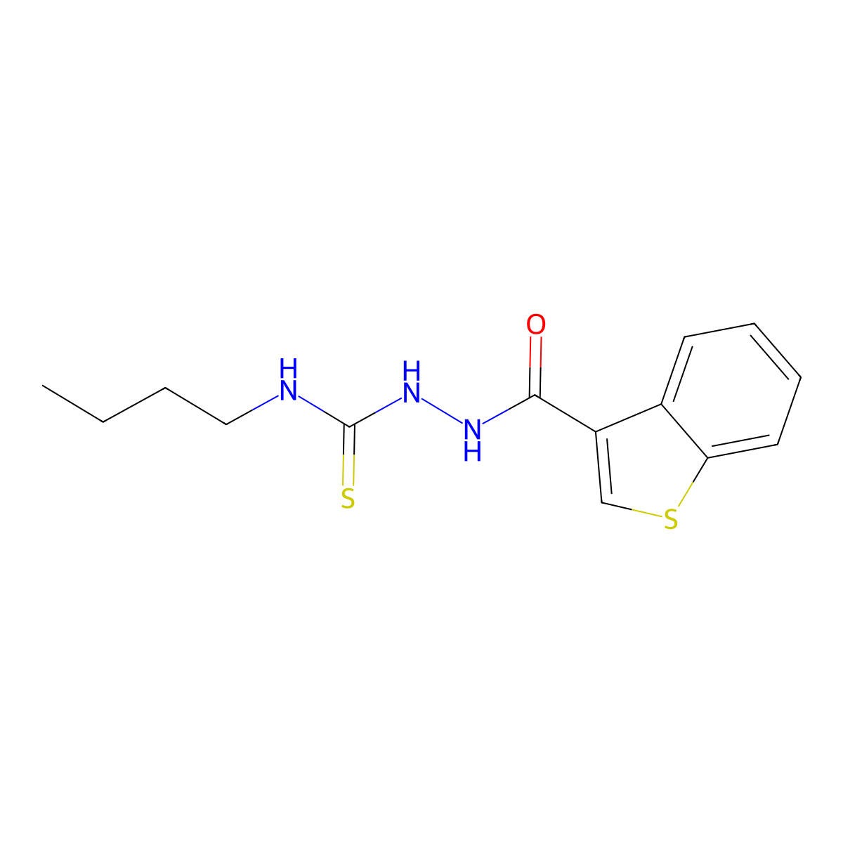 2-(1-benzothien-3-ylcarbonyl)-N-butylhydrazinecarbothioamide molecular structure, CAS 438231-10-8