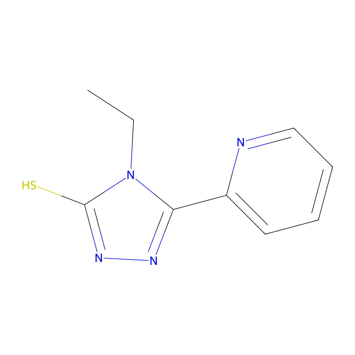 4-Ethyl-5-(pyridin-2-yl)-2,4-dihydro-3H-1,2,4-triazole-3-thione molecular structure, CAS 438231-11-9